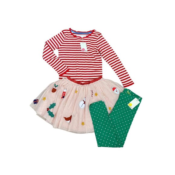 Mini Boden Other - NEW Mini Boden Christmas Skirt Outfit Bundle